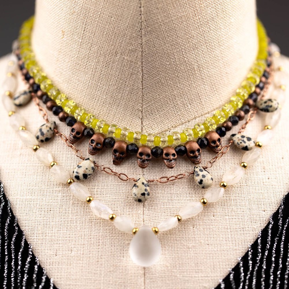 Green Semiprecious Peridot Choker Necklace